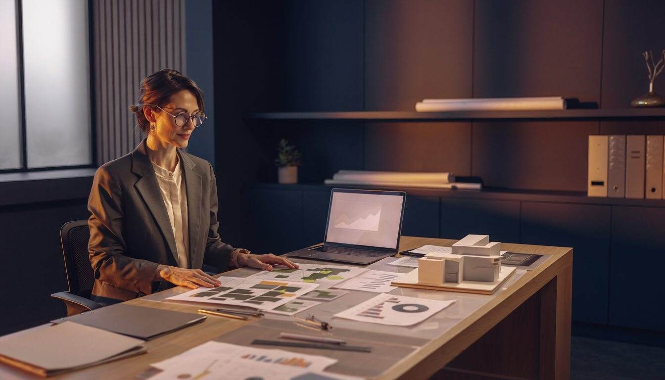 A researcher synthesising property maps, source documents, and market evidence.
